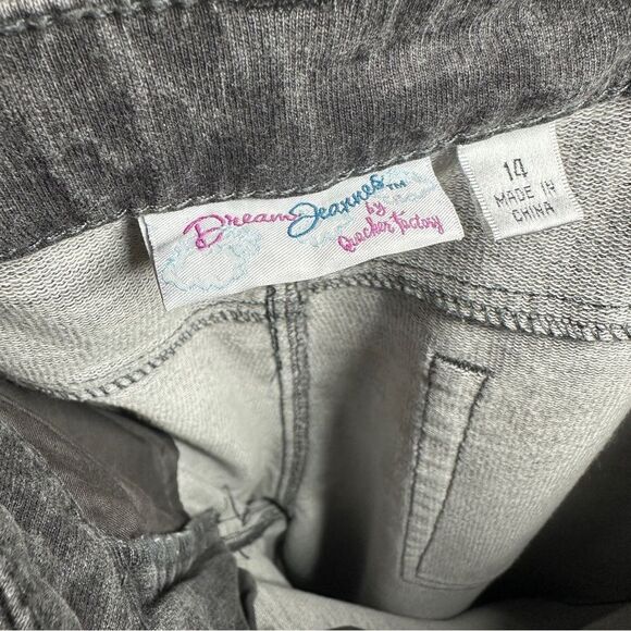Quacker Factory Dream Jeannes Gray straight‎ leg denim jeans heart rhinestone - Picture 4 of 6